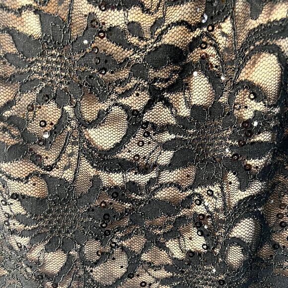 Onyx Nite Black Lace & Sequin Dressy Cocktail Evening Tank Top Size Large - Picture 5 of 10